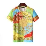 versace t-shirt crew neck cotton baroque round flower